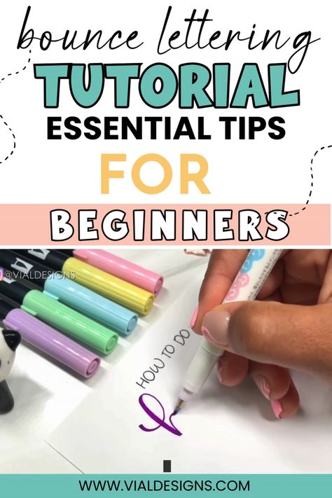 Bounce Lettering Tutorial: Essential Tips for Beginners! Bullet Journaling for beginners. Bounce Lettering, Hand Lettering Diy, Lettering For Beginners, Journaling For Beginners, Calligraphy Cursive, Hand Lettering Alphabet Fonts, Top Fonts, Free Calligraphy, Aesthetic Writing