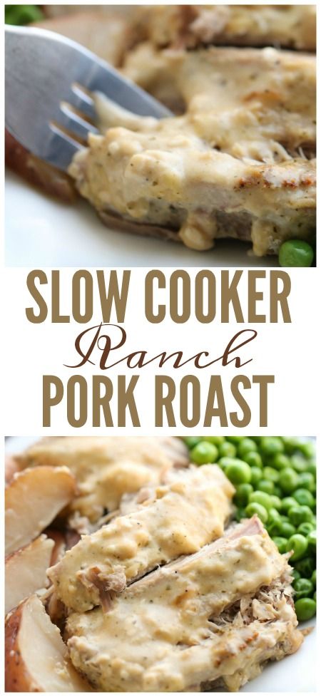 Slow Cooker Ranch Pork Chops are perfect for Sunday dinner. Ranch Pork Roast, Slow Cooker Fajitas, Pork Roast Crock Pot Recipes, Pork Roast Recipe, Crockpot Pork Roast, Slow Cooker Pork Roast, Pot Roast Crock Pot Recipes, Slow Cooker Enchiladas, Keto Crockpot