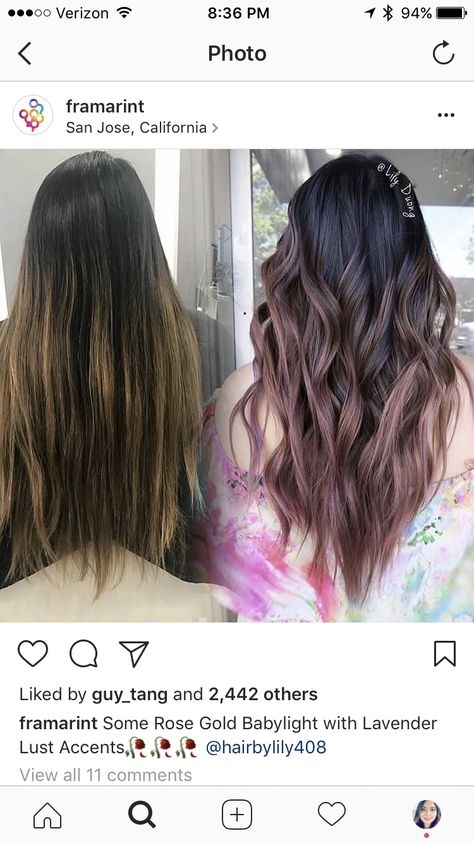 Long Layer Haircut, Balayage Hair Rose, Layer Haircut, Rose Gold Hair Brunette, Guytang Mydentity, Brown Ombre Hair Color, Long Layer, Brown Ombre Hair, Guy Tang