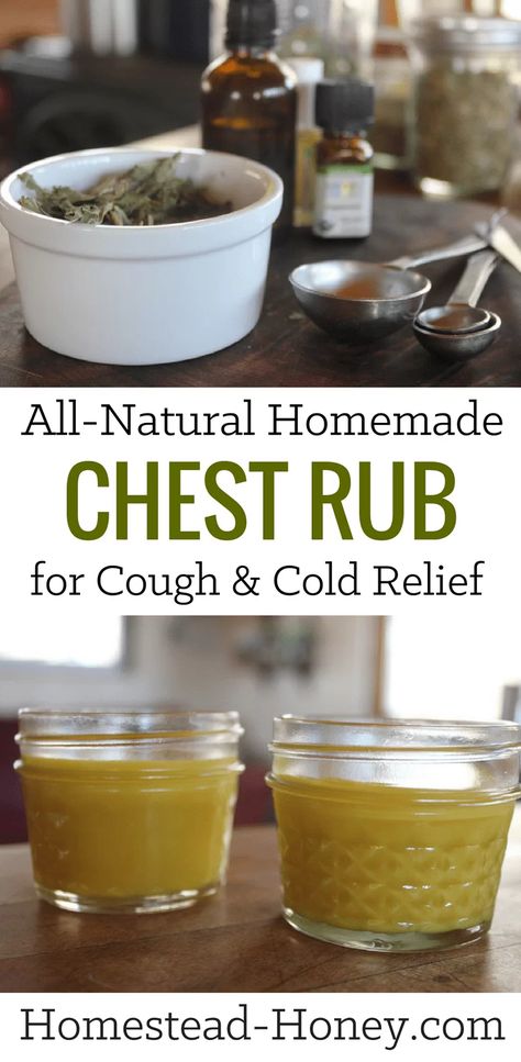 This all-natural cold relief chest rub, made with beeswax and herbal infused oils is a great remedy to have on hand for winter coughs and congestion. Homemade Chest Rub, Cooking With Turmeric, Cold Relief, Chest Rub, Rub Recipes, Natural Healing Remedies, Natural Cold Remedies, Cold Home Remedies, Cough Remedies