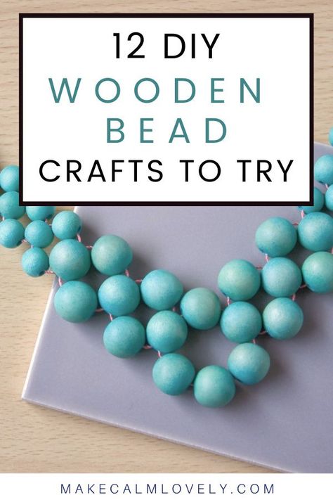 Easy fast and fun wooden bead DIY craft projects Diy Crafts Using Wooden Beads, Wooden Bead Flower, What To Do With Wooden Beads, Wood Bead Decor Ideas, Wooden Bead Crafts Christmas Ornament, Wood Bead Jewelry Ideas, Wood Bead Ideas, Wooden Bead Crafts Ideas, Bead Ideas Crafts Diy Projects