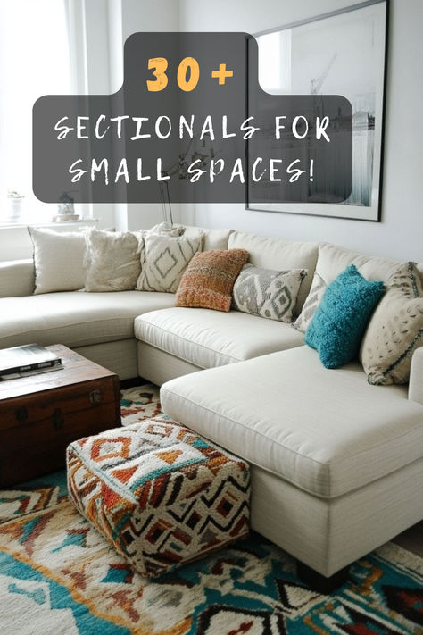 Think your living room is too small for a sectional? 🛋️📏 Click to explore over 30 sectional sofas that fit perfectly in small spaces. Maximize comfort in minimal space! #SmallSpaceLiving #SectionalSofas #LivingRoomIdeas #SpaceSaving #HomeDecor Small Living Room Chaise Lounge Layout, Compact Sectional Sofa, Small Living Rooms With Sectionals, Sectional In Corner Of Living Room, Couch In Small Living Room, L Shaped Couch Living Room Small Spaces, Small Room Sectional, Behind Couch Ideas, Couch For Small Living Room