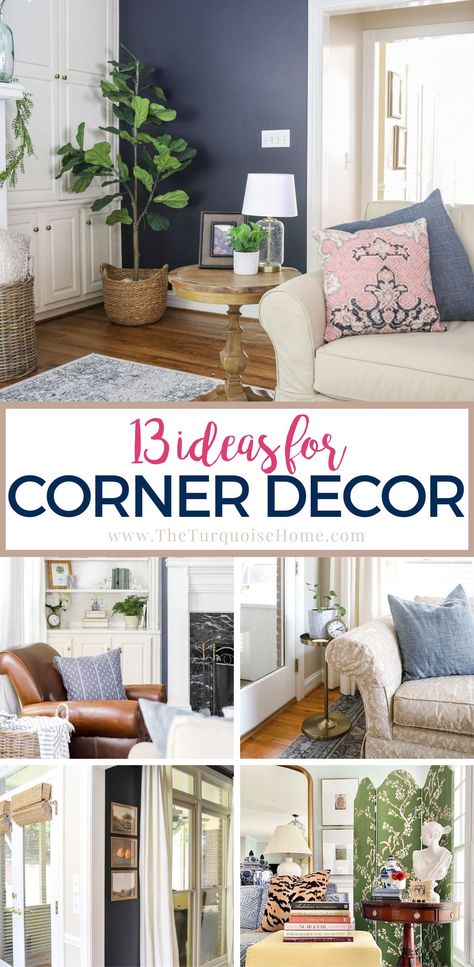 Christmas Corner Decorations, Room Corner Decoration, Decorating A Corner, Corner Decor Ideas, Corner Decorating Ideas, Living Room Corner Decor, Corner Wall Decor, Dining Room Corner, Corner Decoration