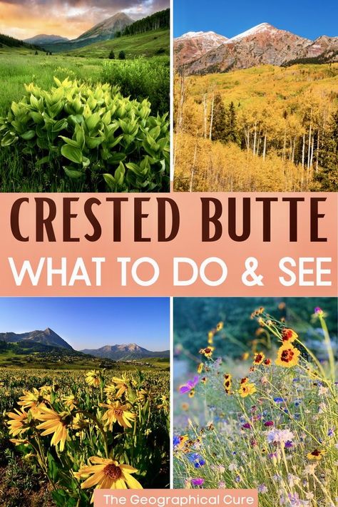 Pinterest pin for best things to do in Crested Butte Road Trip To Colorado, Crested Butte Colorado, Colorado Summer, Colorado Adventures, Emerald Lake, Play Shop, Crested Butte, Colorado Travel, Mountain Town