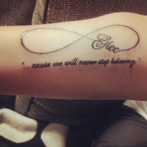 Glee it's my favourite serial, but do I want look whole life on it? Glee Tattoo Ideas, Glee Tattoo, Glee Rachel And Finn, Rachel And Finn, Glee Quotes, Finn Hudson, Time Tattoos, Cole Sprouse, Get A Tattoo