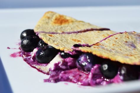 Blueberry Breakfast Quesadilla Breakfast Quesadilla Recipes, Hangover Food, Breakfast Quesadilla, Blueberry Breakfast, Crockpot Breakfast, Vegan Blueberry, Quesadilla Recipes, Breakfast Casserole Sausage, Vegan Meal Plans