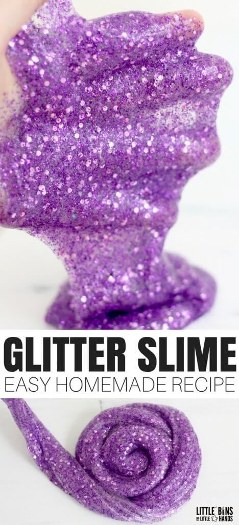 Homemade Slim, Diy Putty, Messy Science, Sparkle Slime, Glitter Slime Recipe, Purple Slime, Ultimate Slime, Homemade Glitter, Cool Slime Recipes