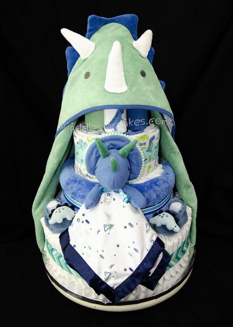 https://flic.kr/s/aHsj8zERns | Boy Diaper Cakes | Monkeys, sports, puppies, and more! Little boy diaper cakes come in so many different colors and themes! Dinosaur Hooded Towel, Dinosaur Baby Shower Theme, Baby Gifts To Make, Diaper Gifts, Country Baby Shower, Pampers Swaddlers, Diaper Cake Boy, Baby Shower Crafts