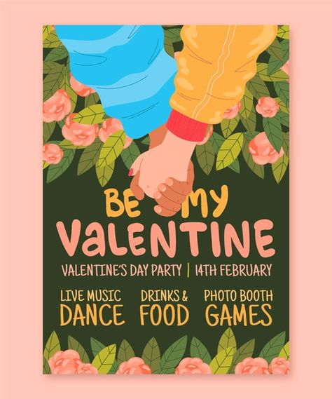 Valentine's Day Poster Design, Valentine's Day Illustration, Valentine Poster, Valentines Illustration, Graphic Design Portfolio Print, Valentines Day Poster, Poster Template Free, Valentine Postcards, Valentine's Day Party