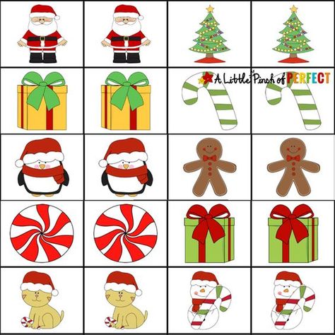 Christmas Printable Memory Game-Fun for kids to play as they increase concentration, visual and cognitive skills (preschool, Kindergarten, First Grade, December) Printable Memory Game, Free Christmas Printable, Increase Concentration, Memory Games For Kids, Christmas Activities For Kids, Christmas School, Preschool Christmas, Memory Game, Free Christmas Printables