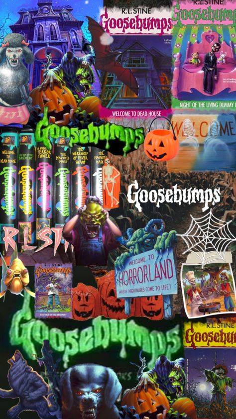 Goosebumps Background, Goosebumps Aesthetic Wallpaper, Goosebumps Wallpaper Iphone, Goosebumps Books Aesthetic, Halloween In The 90s, 90’s Halloween, Goosebumps Wallpaper, Goosebumps Aesthetic, Halloween Fan Art