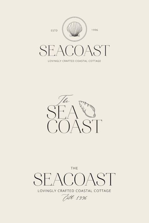 Heartfelt branding that captures the intimate charm of your venue. The Seacoast, weaves together the magic of the ocean breeze, the warmth of the sun, and unique love stories. Attract soulmates seeking a romantic “I Do." Elevate your wedding business with branding that speaks to their hearts. Stone Branding, Breeze Logo, Coastal Logo Design, Sea Branding, Seashell Logo, Travel Logos, Ocean Branding, Ocean Logo, Beach Branding