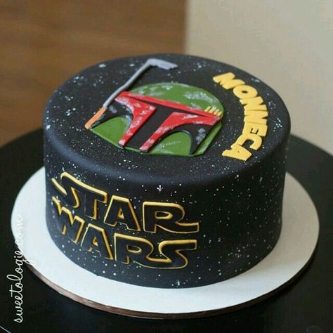 Star Wars Torte, Boba Fett Cake, Birthday Cake For Men, Cake For Men, Star Wars Birthday Cake, Birthday Cake For Boyfriend, Painted Stars, Cupcakes For Men, Cake For Boyfriend