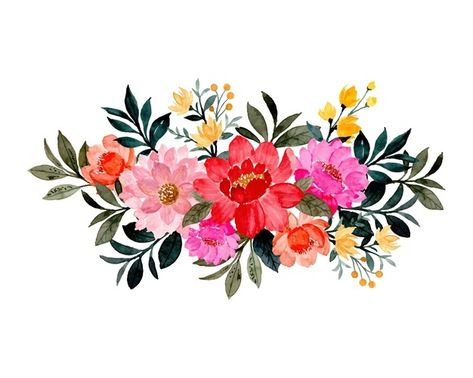 Colorful floral bouquet with watercolor ... | Premium Vector #Freepik #vector #flower #wedding #watercolor #floral Png Prints, Floral Cards Design, Wedding Watercolor, Floral Wedding Invitation Card, Abstract Wallpaper Design, Watercolor Floral Wedding Invitations, Diy Watercolor Painting, Watercolor Projects, Background Images Wallpapers