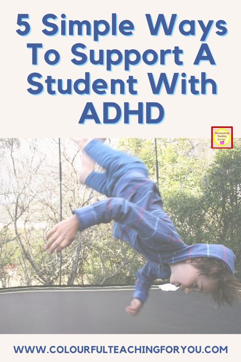 5 Simple Ways to Support a Student with ADHD by Charlotte Lim of Colourful Teaching For You. How to help are hyper active students. Strategies and activities to support students with learning disabilities in class. https://www.colourfulteachingforyou.com/2022/11/5-simple-ways-to-support-a-student-with-adhd Attention Deficit Hyperactive Disorder, Data Collection Special Education, Sensory Space, Hyperactive Kids, Tactile Learning, Emotional Growth, Attention Deficit, Mindfulness For Kids, Teaching Practices