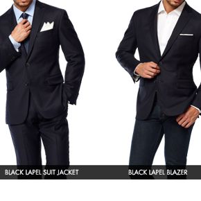 Q: “What’s the difference between a Black Lapel blazer and a suit jacket?” – James D.  A: Not all things in menswear are clean-cut, and the difference between a suit jacket and a blazer is a prime example of this. Traditionally, a blazer meant a jacket of a solid color (usually navy or black) with gold or silver metal buttons, patch pockets and a softer construction. Think nautical, as the blazer really took off in the 19th century when the british royal navy changed their uniforms to someth... Blazer Vs Suit Jacket, British Royal Navy, Dapper Dudes, Vs Sport, The Compass, Lapel Blazer, What Is The Difference Between, Types Of Jackets, Matching Pants