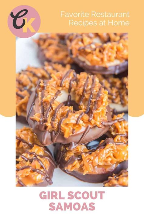 Samoas Cookies Recipe, Samoa Cookies Recipe, Homemade Samoas, Samoas Cookies, Samoa Cookies, Turtle Cookies, Gooey Cookies, Coconut Caramel, Girl Scout Cookies