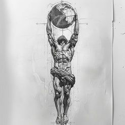 Brilliant Hercules Tattoo Flash – IMAGELLA Motivated Tattoos, Hercules Tattoo Mythology, Best Leg Tattoos Men's, Cool Back Tattoos For Guys, Leg Tattoos For Guys, Hercules Tattoo, Geometric Tattoo Leg, Greek Drawing, Motivational Tattoos