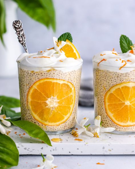 Orange Creamsicle Chia Pudding Pudding Yogurt, Chia Pudding Recipes Healthy, Banana Chia Pudding, Oatmeal Granola, Chia Seed Recipes Pudding, Coconut Chia Pudding, Orange Dreamsicle, Coconut Chia, Chia Seed Recipes