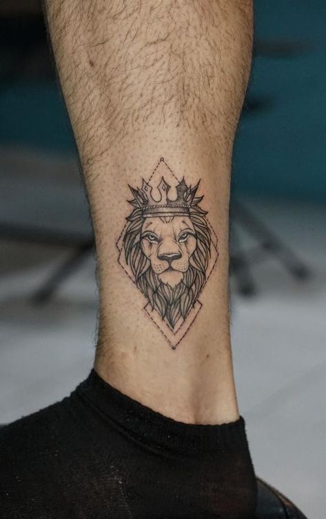 Ideas Tatuajes Hombre, Legs Tattoo Men, Lion Tattoo Men, Leones Tattoo, Leon Tattoo, Buddhism Tattoo, Cute Elephant Tattoo, Small Lion Tattoo, Third Eye Tattoos