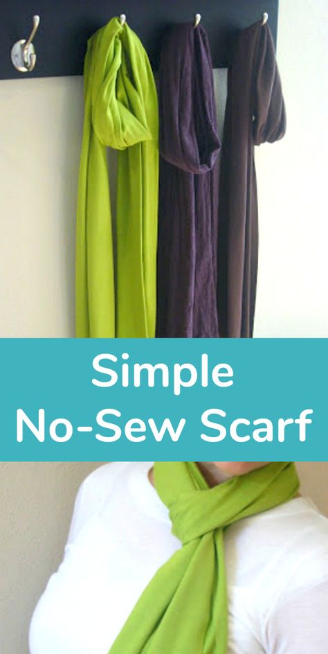 Make A Scarf Out Of Fabric, How To Sew A Scarf Easy Diy, How To Make A Scarf Out Of Fabric, Fabric Scarf Pattern, How To Make A Scarf, Scarf Diy Ideas, Jersey Fabric Projects, Knit Fabric Projects, Sew Scarf