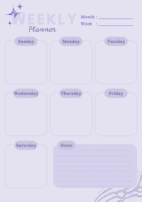 Purple WEEKLY PLANNER #digitalplannershop questionnairesforplanners #prettyramadanplanner #polyglotplanner #plannerparaimprimir📜 Purple Planner Template, Weekly Plan Template, Aesthetic Daily Planner, Daily Planner Ideas, Daily Planner Templates, Backgrounds Ipad, Daily Planner Book, Student Weekly Planner, Cute Daily Planner