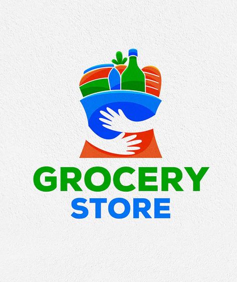 Grocery Store Logo template. 100% Vector & color CMYK. Editable Text, Image & Color. Artboard Size 5000 x 5000 pixel. Resolution Resizable. Grocery Store Logo, Grocery Logo, Logo Technique, Supermarket Logo, Grocery Store Design, Supermarket Design, Store Logo, Visiting Card Design, Retail Logo