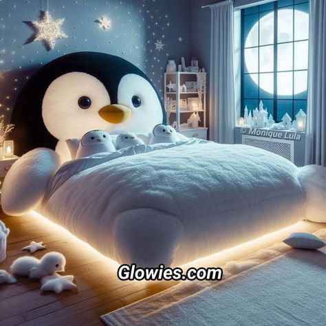 Penguin Bedroom, Monique Lula, My Bedroom, Hot Summer, Summer Days, Penguins, Nursery, Bedroom, Bed