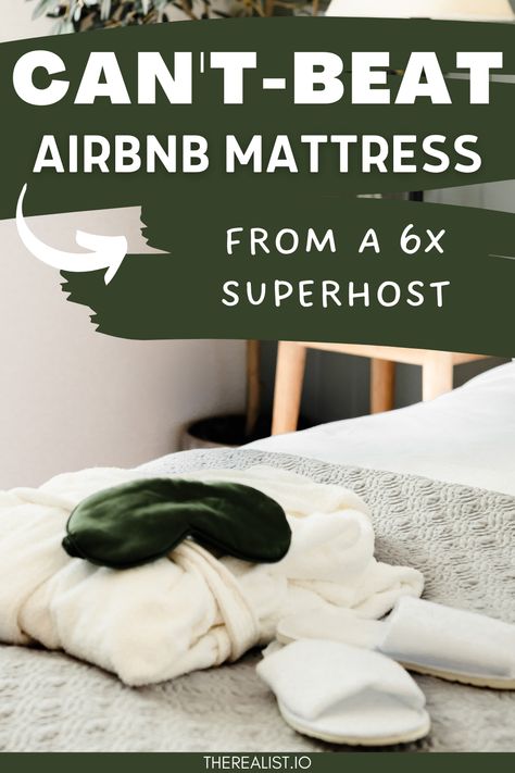 Trust me, if your Airbnb guests don’t get a good night’s sleep, you’ll hear about it! Read on to find out what the BEST Airbnb mattress is. If you’re looking for a high-end (but on-budget), luxurious experience for your Airbnb guests, a comfortable, supportive mattress is a must-have. From memory foam to innerspring, there are a variety of mattress types available – but which one is best for your 5-star Airbnb? Get the best mattress for your short-term rental today. Airbnb furniture. Airbnb Mattress, Airbnb Furniture, Airbnb Host Tips, Airbnb Checklist, Host Tips, Vacation Rental Host, Airbnb Hosting, Best Airbnb, Airbnb Website