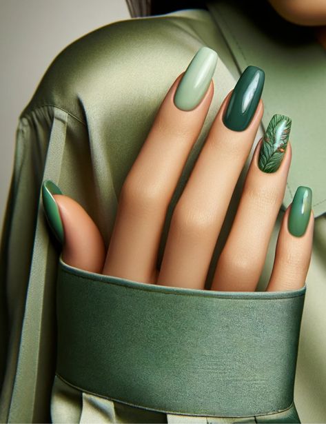 Green Gel Nails Ideas, Green Nail Inspiration, Forest Green Nail Designs, Emerald Green Nails, Nail Parlour, Classy Nail Art Ideas, Elegant Touch Nails, Nail 2023, Nails Bright