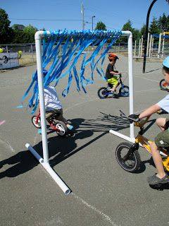 Tricycle Obstacle Course, Bike A Thon Ideas, Diy Bike Track, Bike Rodeo Obstacle Course, Bike Day Activities For Kids, Bike Obstacle Course For Kids, Bike Activities For Kids, Bike Rodeo Ideas For Kids, Bike Party Ideas For Kids