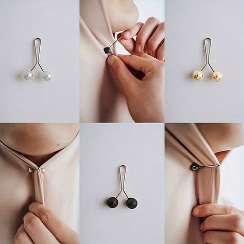 Subtle, pearl-finish loop pins that come in a set of two. These keep your hijab in place all day, and won’t snag any of your delicate hijabs like regular hijab pins do (no more pin holes!) (matte, magnetic pin, hijab pin, safety pin, no snag pin, culture hijab pin) Religious Veils, Women Scarves, Hijab Pins, Scarf Accessories, Mehndi Designs Book, Scarf Pin, Embroidery Suits Design, Hair Scarf, Shawl Pins