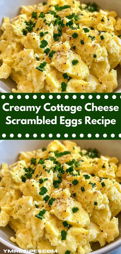 This creamy cottage cheese scrambled eggs recipe combines fluffy eggs with rich cottage cheese for a nutritious breakfast. Quick to prepare, it's a satisfying dish that’s both protein-packed and delicious. Cheese Eggs Scrambled, Cottage Cheese Scrambled Eggs, Eggs And Cottage Cheese, Cottage Cheese Recipes Breakfast, Cheese Scrambled Eggs, Party Dinners, Scramble Eggs, Cottage Cheese Breakfast, Scrambled Eggs With Cheese