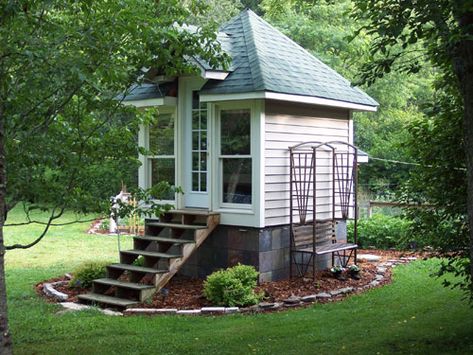 Sometimes you just need a little getaway...for times when a tree house is to high to climb - unless it had an elevator of course. Backyard Getaway, Tiny House Blog, Patio Grande, A Small House, Micro House, Cottage Cabin, Garden Sheds, She Sheds, Tiny Spaces