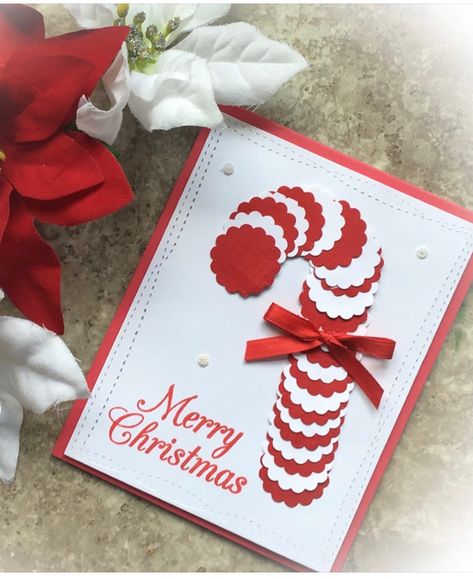 Candy Cane Cards, Simple Christmas Cards, Homemade Christmas Cards, Christmas Card Crafts, Diy Christmas Cards, 자수 디자인, Christmas Cards To Make, Candy Canes, Christmas Cards Handmade