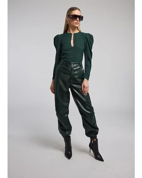 Feeling like Fall Today 🍁 Shop today 11-5 #justbboutique #shoplocal #shoptrendy #vegan #monday #green #trending #fallstyle Green Leather Pants Outfit, Green Leather Pants, Parachute Pants Outfit, Leather Pants Outfit, Green Leather, Pants Outfit, Sage Green, Parachute Pants, Leather Pants