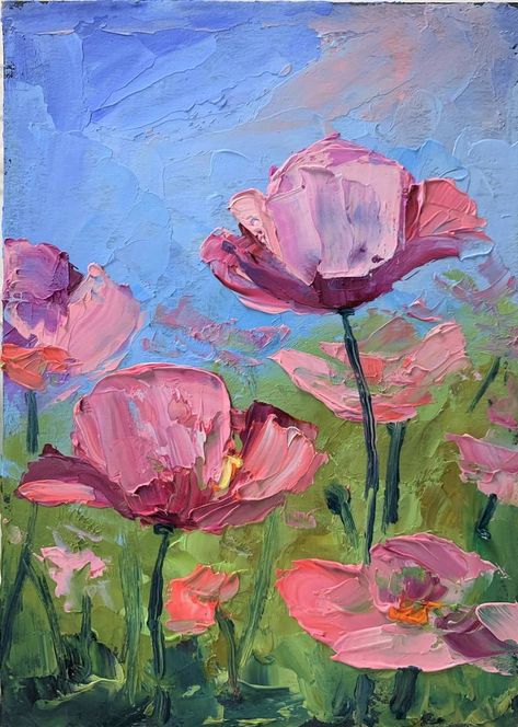 Original Art Oil Painting, measuring: 13W x 18H x 0.2D cm, by: Vita Schagen (Netherlands). Styles: Expressionism, Impressionism, Fine Art. Subject: Floral. Keywords: Poppies Pink Flowers, Flowers Botanical Art, Palette Knife Oil Painting, Floral Painting, Original Impasto, Bouquet Of Flowers, Plant Painting, Flowers Art. This Oil Painting is one of a kind and once sold will no longer be available to purchase. Buy art at Saatchi Art. Flower Bouquet Painting, Pink Flower Painting, 얼굴 드로잉, Flowers Botanical, Poppy Painting, Floral Oil Paintings, Plant Painting, Impasto Painting, Expressionism Painting