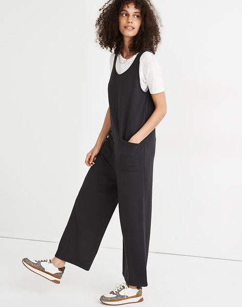 MWL Superbrushed Pull-On Jumpsuit Cami Jumpsuit, Jumpsuit Black, Teacher Outfits, Madewell Denim, Workout Sweatshirt, Wide Leg Jumpsuit, Black Jumpsuit, Work Outfit, Black Gray