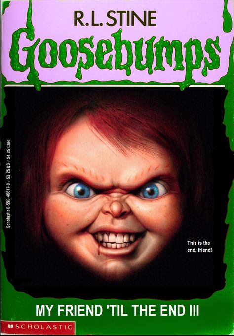 Chucky, child's play 3 goosebumps Goosebumps Characters, Movie Poster Drawing, Goosebumps Party, Horror Villians, Fake Books, Horror Slashers, Goosebumps Books, Halloween Props Diy, People Design