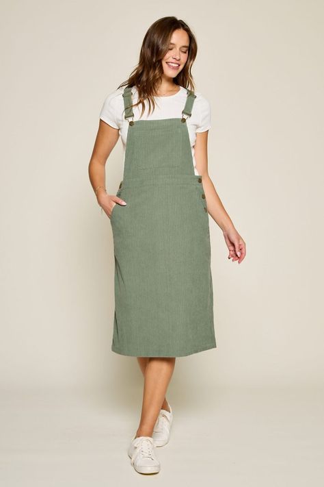 Sadie overall corduroy dress-NEW – JanieLanie Sadie Overall, Teen Modest Outfits, Overalls Corduroy, Modest Boutique, Corduroy Jumper, Corduroy Overall, Corduroy Overall Dress, Vintage Overalls, Modest Maxi