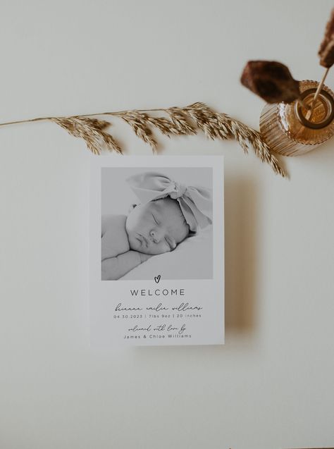 Baby Birth Cards, Newborn Birth Announcements, Baby Announcement Card, Birth Announcement Template, Newborn Birth, Baby Announcement Photos, Baby Announcement Cards, Welcome Card, Birth Cards