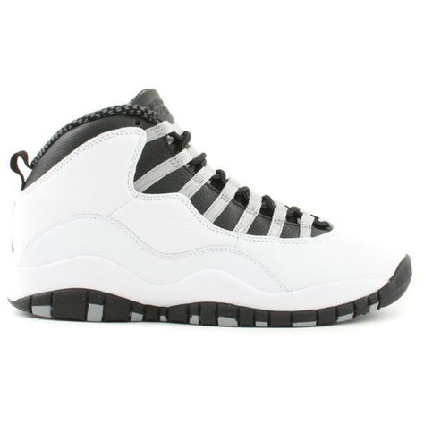 Air Jordan 10 (X) Retro white/black-light steel grey-varsity red ❤ liked on Polyvore featuring shoes, jordans and sneakers Jordans Red, Jordan Retro 10, Air Jordan 10, Black And White Trainers, Sneakers Jordans, Jordan Shoes Retro, Buy Jordans, Flight Club, Jordan 10