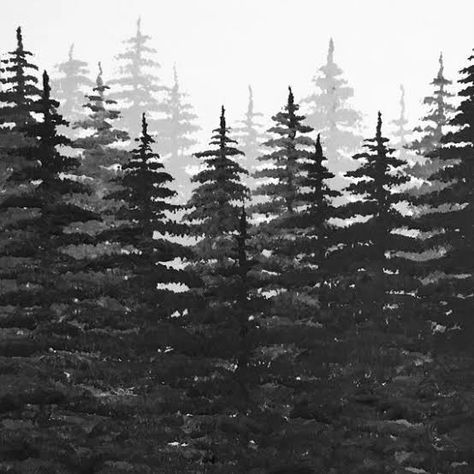 Pine Tree Painting, Pine Tree Silhouette, Pine Tree Art, Chalk Pastel Art, White Pine Tree, Pine Tree Forest, Pine Trees Forest, Mountain Drawing, Model Train Scenery