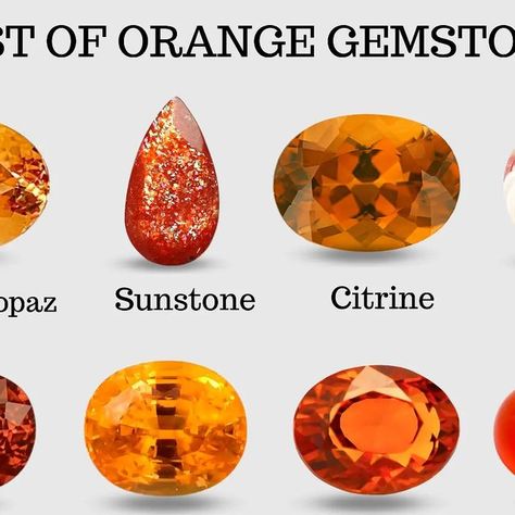 Orange Gemstones, Orange Gem, The List, Citrine, Labradorite, Tourmaline, Agate, Gems, Gemstones