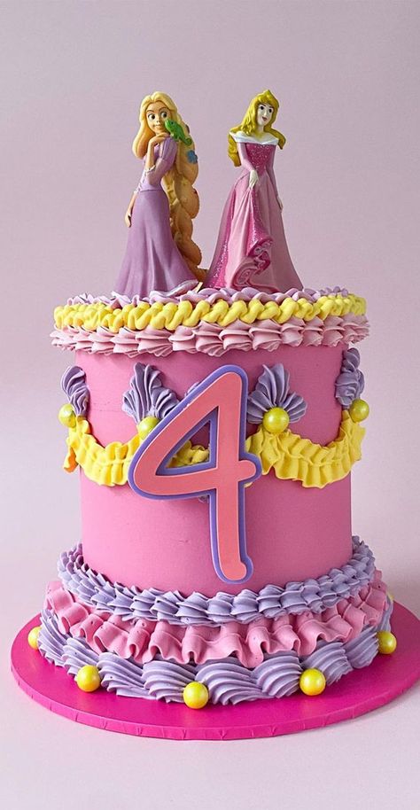 40 Best Lambeth Cake Ideas : Blue and Pink Lambeth Princess Cake Buttercream, Pink And Yellow Drip Cake, Buttercream Princess Cake Ideas, Pretty Cake Ideas, Pink And Gold Princess Cake, One Layer Princess Cake, Cake Buttercream Frosting, Pink Purple Princess Cake, Minimalist Cakes