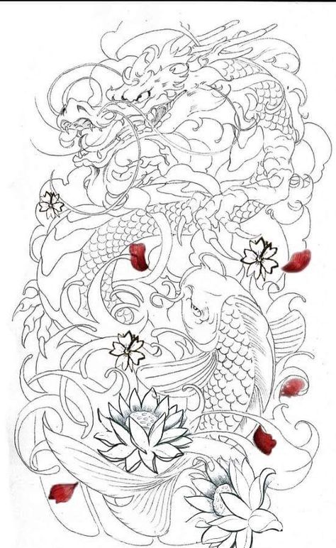 Koi fish to dragon. Will upload work done on myself soon Coi Fish And Dragon Tattoo, Koi Fish Into Dragon Tattoo, Koi Fish Tattoo Design Arm, Koi Fish To Dragon Tattoo, Koi Fish Dragon Tattoo Sleeve, Snake And Koi Fish Tattoo, Japanese Dragon And Koi Fish Tattoo, Coi Fish Sleeve, Coi Fish Tattoo Sleeve Japanese Koi