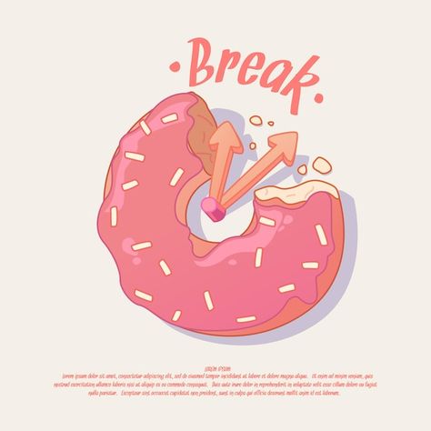 Break Illustration, Donut Logo, Moon Stars Art, Donut Art, Donut Vector, Art Quotes Funny, A Level Art Sketchbook, Packaging Ideas Business, Poster Idea