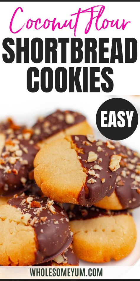 Shortbread Coconut Flour Cookies Keto Shortbread Cookies Coconut Flour, Coconut Flour Butter Cookies, Recipes Using Coconut Flakes, Coconut Flower Cookies, Coconut Flour Shortbread Cookies, Coconut Flour Cookies Recipes, Keto Desserts With Coconut Flour, Coconut Flour Cookies Easy, Coconut Flour Keto Recipes