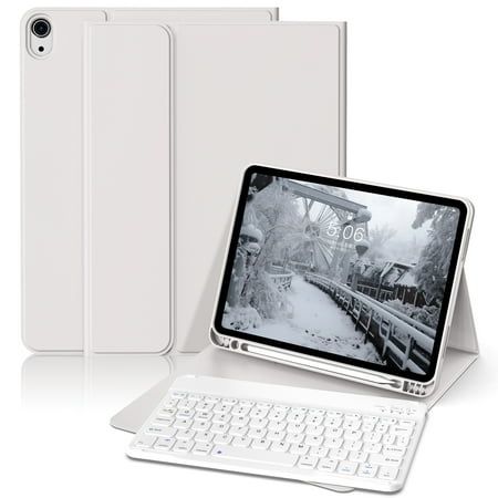 Only design for iPad 10th Gen 10.9 inch 2022 release, model number: A2696, A2757, A2777; Powerful magnetic keyboard can be firmly attached to case, placed in any position; Quickly connect to your iPad via Bluetooth; Built-in high-quality lithium-ion battery, charged quickly and long life; Upgraded pencil holder allows easy access to your pencil; High quality soft materials provide 360 degree protection for iPad from falling or scratching.; You will get 1 x iPad Case for iPad 10th Gen, 1 x keyboa Apple Pencil Case, Ipad Keyboard Case, Ipad 10th Gen, Apple Ipad Accessories, Cute Ipad Cases, Wishlist Ideas, Cute Wallpapers For Ipad, Cover For Ipad, Ipad Accessories