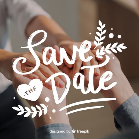 Save the date lettering with photo | Free Vector #Freepik #freevector #background #wedding #invitation #love Save The Date Posters, Save The Date Black, Wedding Invitation Posters, Save The Date Pictures, Flower Background Iphone, Watercolor Flower Background, Presentation Backgrounds, Butterfly Background, Night Sky Wallpaper